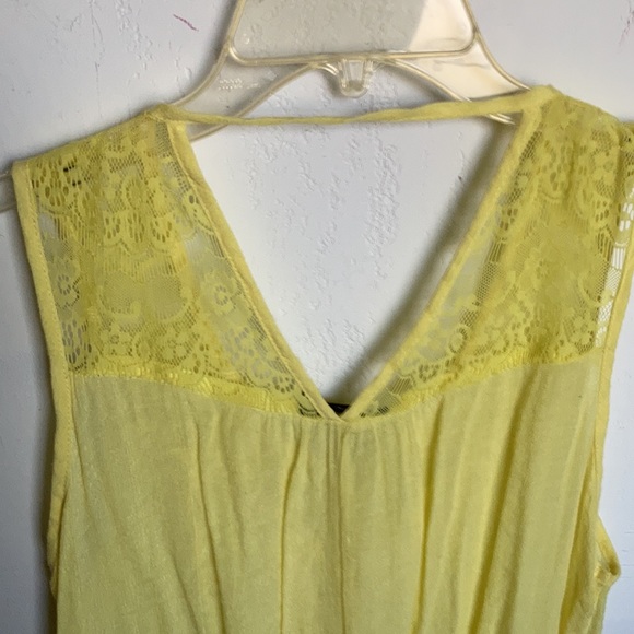 Vintage Pearl yellow lace sleeveless top size L - Picture 8 of 8